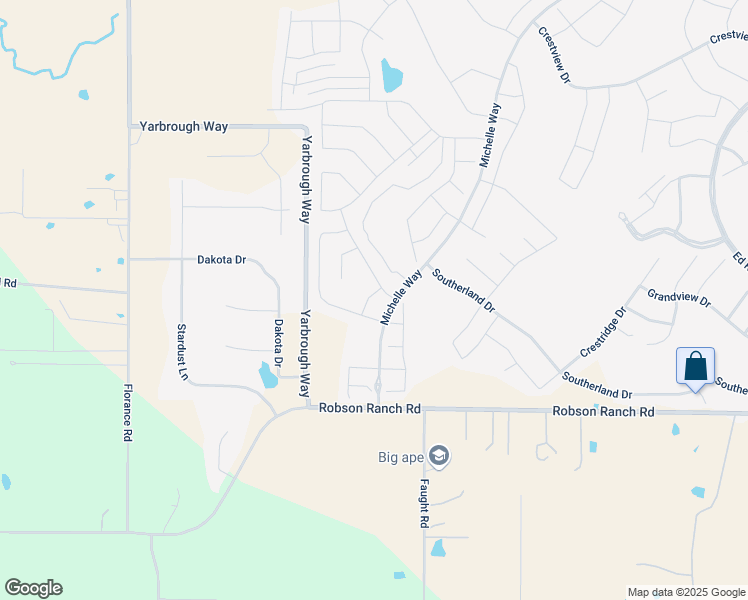 map of restaurants, bars, coffee shops, grocery stores, and more near 10009 Silver Rock Way in Denton