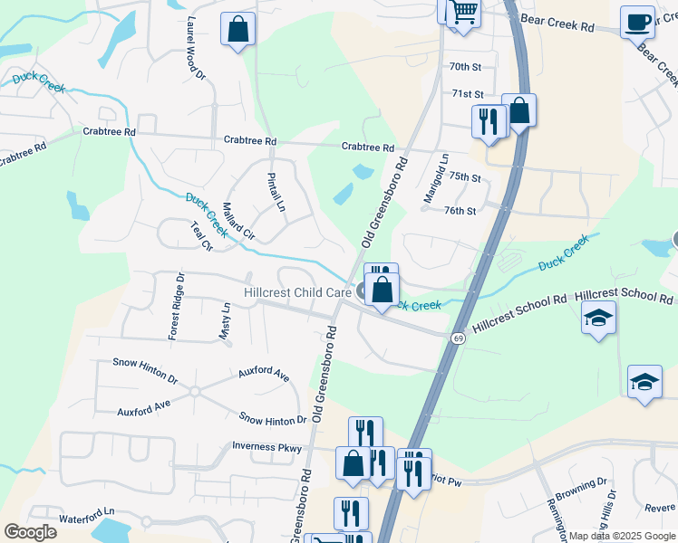 map of restaurants, bars, coffee shops, grocery stores, and more near 8000 Old Greensboro Rd in Tuscaloosa