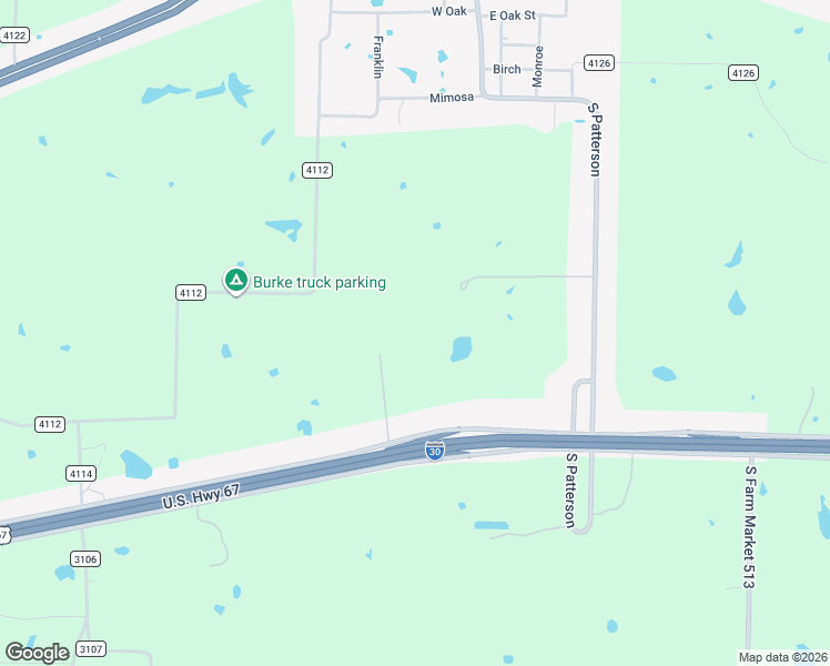 map of restaurants, bars, coffee shops, grocery stores, and more near Interstate 30 in Campbell