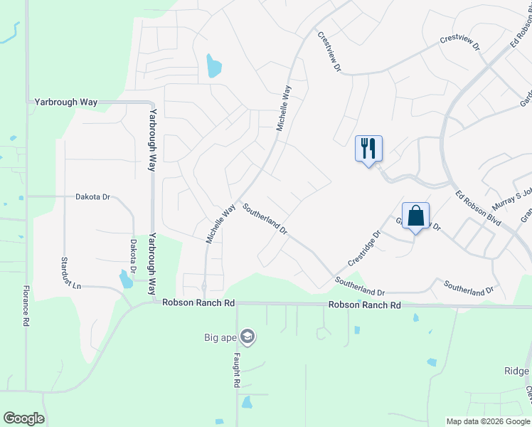 map of restaurants, bars, coffee shops, grocery stores, and more near 11809 Lynnbrook Drive in Denton