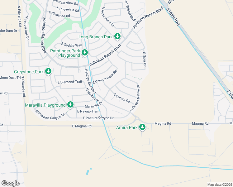 map of restaurants, bars, coffee shops, grocery stores, and more near 936 East Crimm Road in San Tan Valley