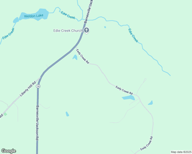 map of restaurants, bars, coffee shops, grocery stores, and more near 587 Eady Creek Road in Barnesville
