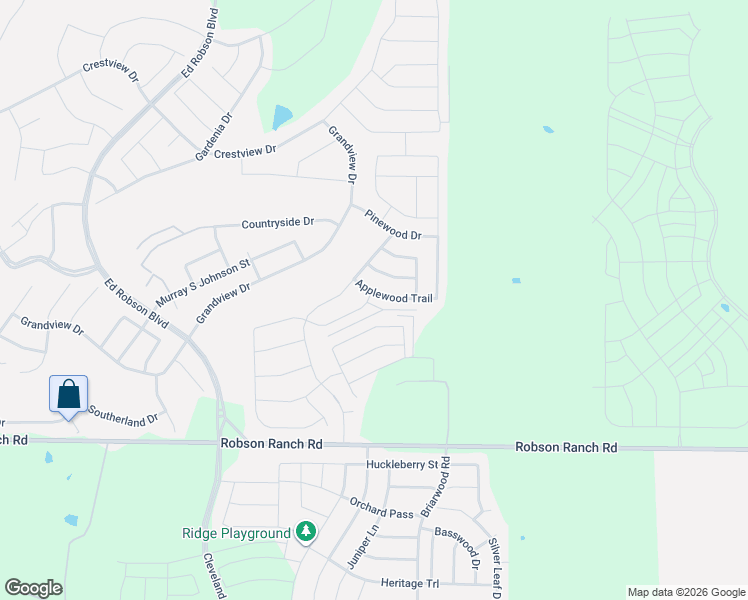 map of restaurants, bars, coffee shops, grocery stores, and more near 9621 Applewood Trail in Denton