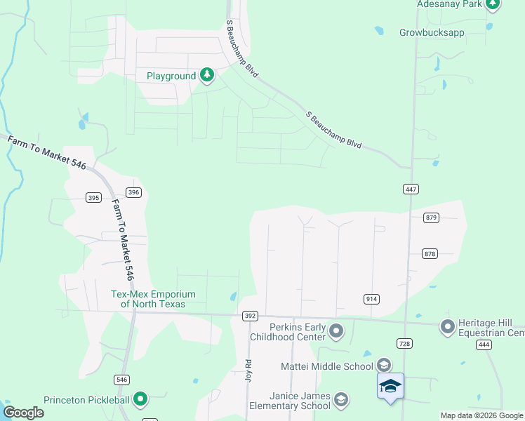 map of restaurants, bars, coffee shops, grocery stores, and more near 2700 Aspen Court in Princeton