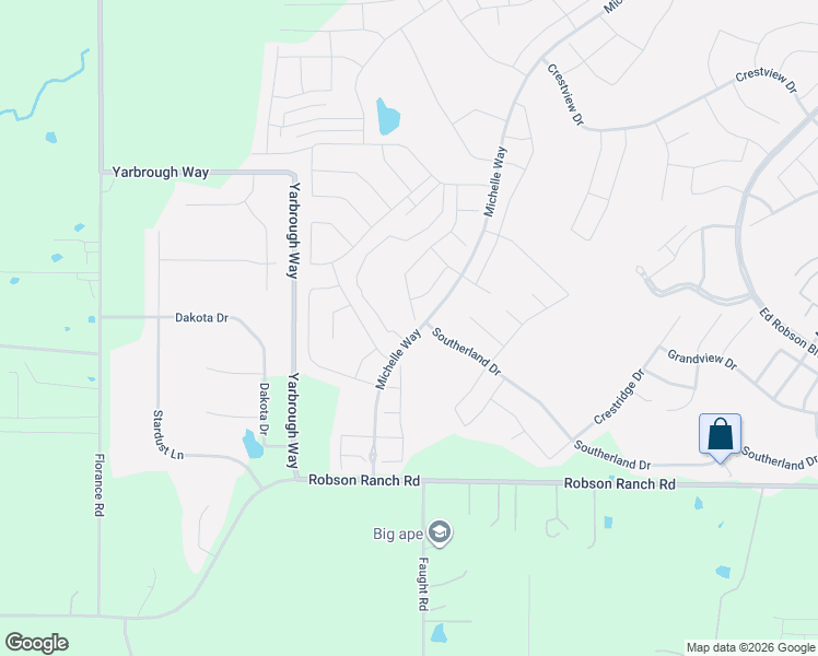 map of restaurants, bars, coffee shops, grocery stores, and more near 11909 Southerland Drive in Denton