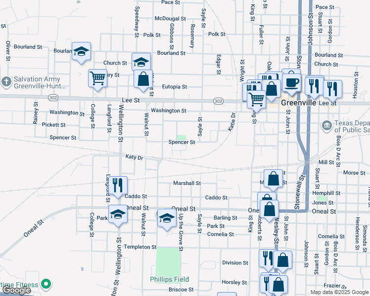 map of restaurants, bars, coffee shops, grocery stores, and more near 3608 Short Street in Greenville