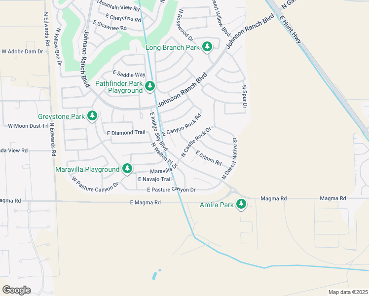 map of restaurants, bars, coffee shops, grocery stores, and more near 28316 North Castle Rock Drive in Queen Creek