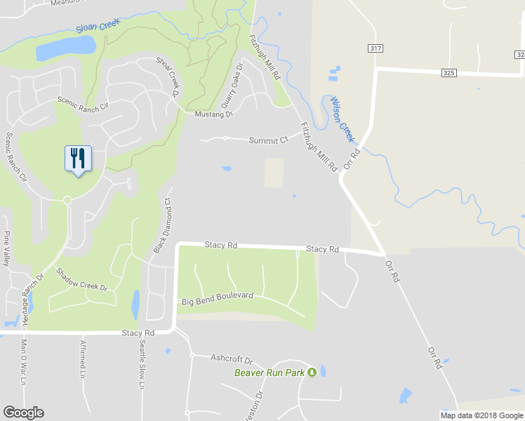 map of restaurants, bars, coffee shops, grocery stores, and more near 1753 Stacy Road in Fairview