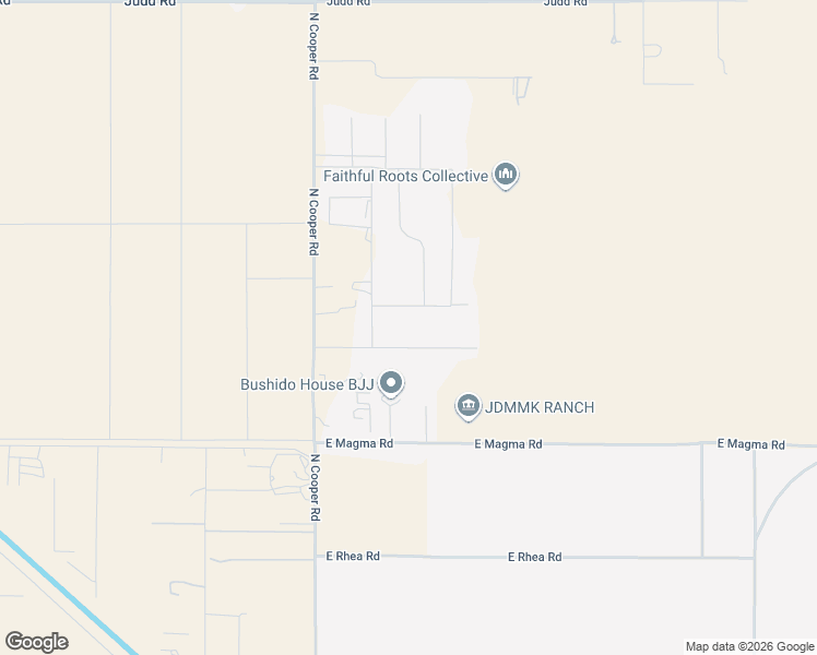 map of restaurants, bars, coffee shops, grocery stores, and more near 12182 East Pot O Gold Trail in Florence