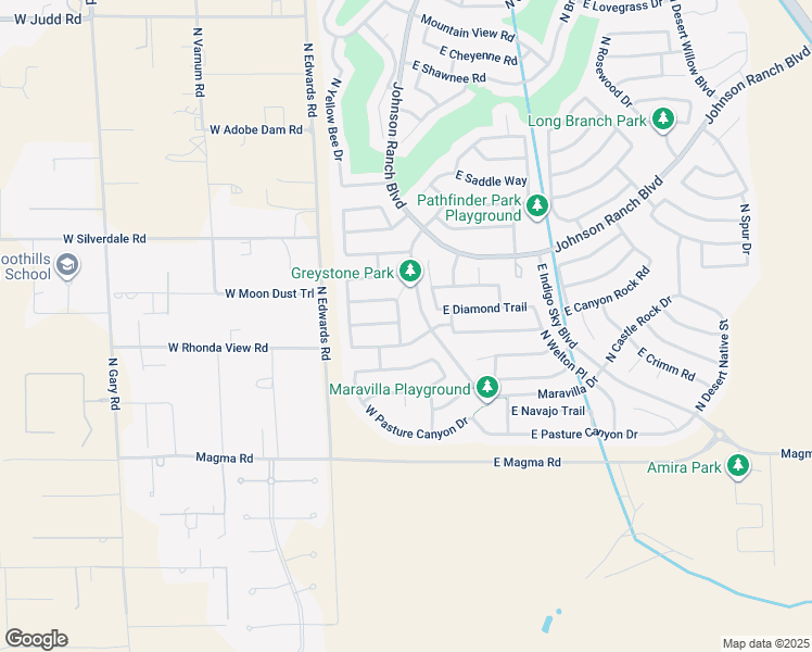map of restaurants, bars, coffee shops, grocery stores, and more near 28351 North Quartz Street in Queen Creek