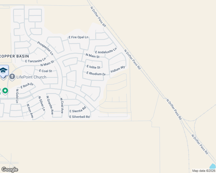 map of restaurants, bars, coffee shops, grocery stores, and more near 5117 East Diatomite Drive in San Tan Valley
