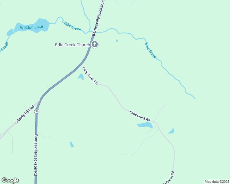 map of restaurants, bars, coffee shops, grocery stores, and more near 587 Eady Creek Road in Barnesville
