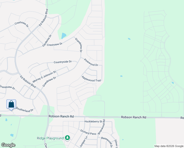 map of restaurants, bars, coffee shops, grocery stores, and more near 9621 Rosewood Drive in Denton