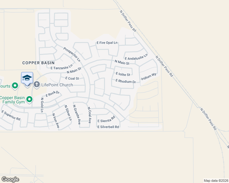 map of restaurants, bars, coffee shops, grocery stores, and more near 28512 North Black Pearl Road in San Tan Valley