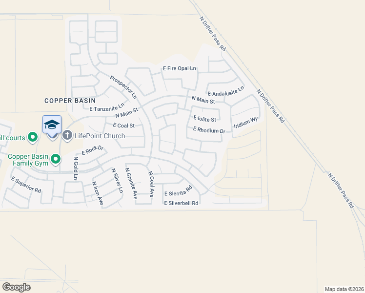 map of restaurants, bars, coffee shops, grocery stores, and more near 28512 North Black Pearl Road in San Tan Valley