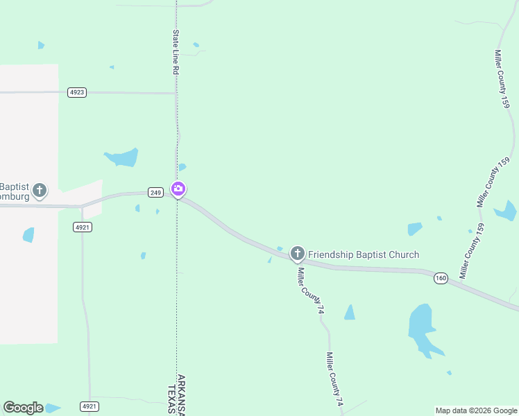 map of restaurants, bars, coffee shops, grocery stores, and more near 285 Arkansas 160 in Miller County