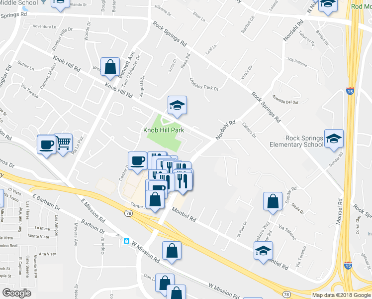 map of restaurants, bars, coffee shops, grocery stores, and more near 1878 Matin Circle in San Marcos