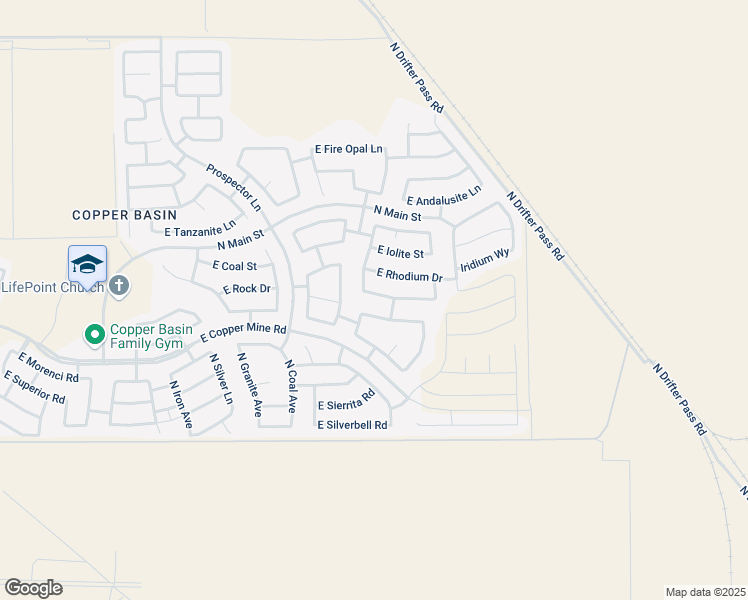 map of restaurants, bars, coffee shops, grocery stores, and more near 28512 North Black Pearl Road in San Tan Valley