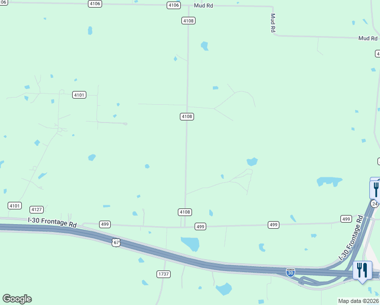 map of restaurants, bars, coffee shops, grocery stores, and more near 947 County Road 4108 in Greenville