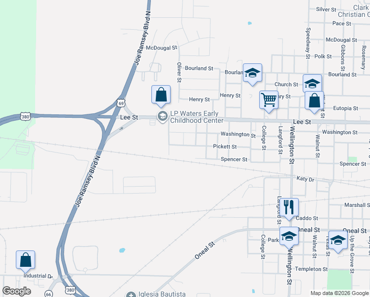 map of restaurants, bars, coffee shops, grocery stores, and more near 4911 Pickett Street in Greenville