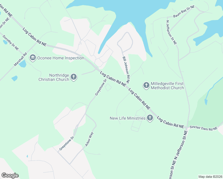 map of restaurants, bars, coffee shops, grocery stores, and more near 115 Stonecrest Drive in Milledgeville