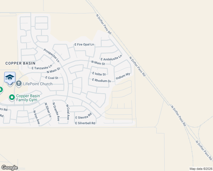map of restaurants, bars, coffee shops, grocery stores, and more near 4972 East Living Stone Way in San Tan Valley