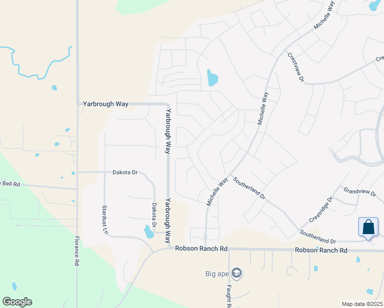 map of restaurants, bars, coffee shops, grocery stores, and more near 9805 Flint Way in Denton