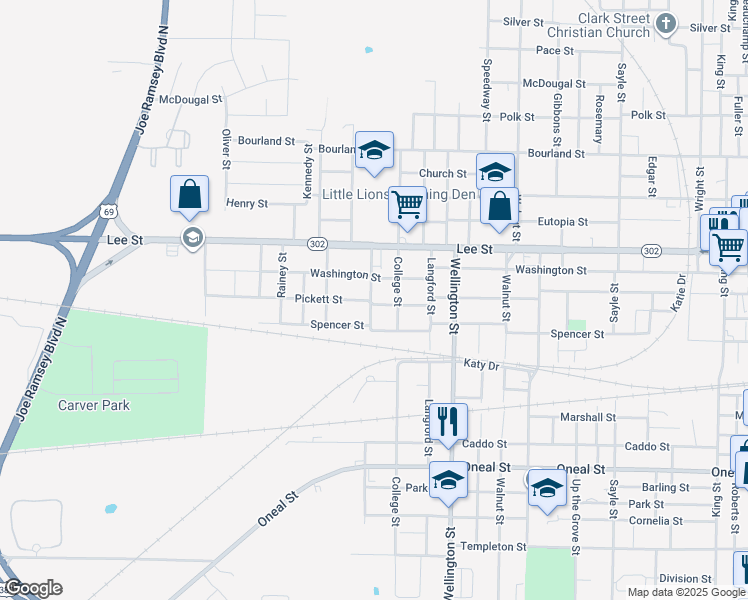 map of restaurants, bars, coffee shops, grocery stores, and more near 4322 Pickett Street in Greenville