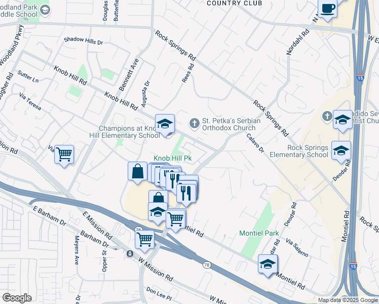 map of restaurants, bars, coffee shops, grocery stores, and more near 1880 Matin Circle in San Marcos
