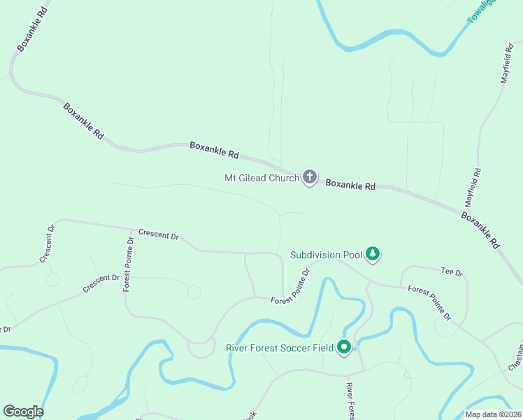 map of restaurants, bars, coffee shops, grocery stores, and more near 101 Heights Avenue in Forsyth