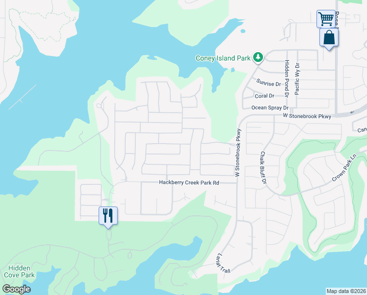 map of restaurants, bars, coffee shops, grocery stores, and more near 5200 Bluewater Drive in Frisco