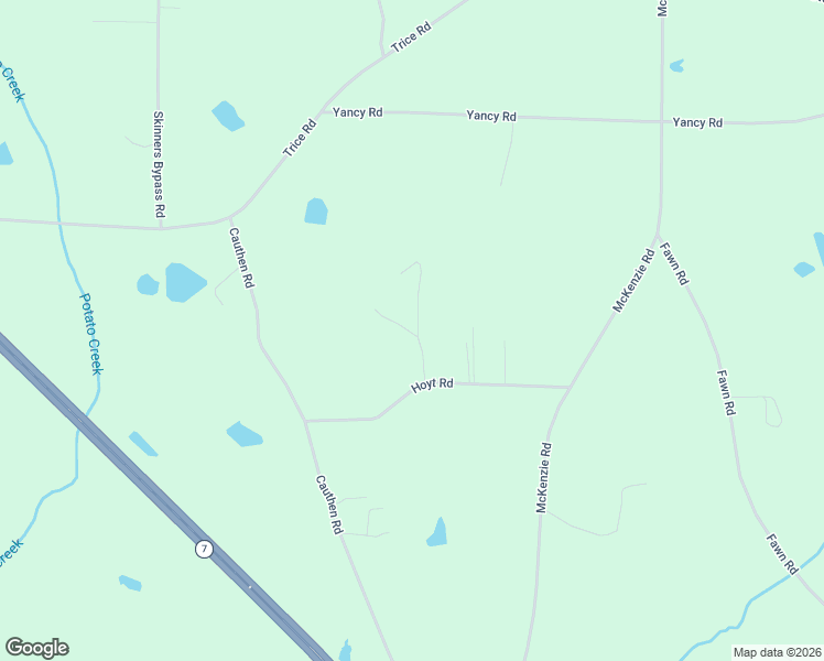 map of restaurants, bars, coffee shops, grocery stores, and more near 169 Hoyt Road in Milner