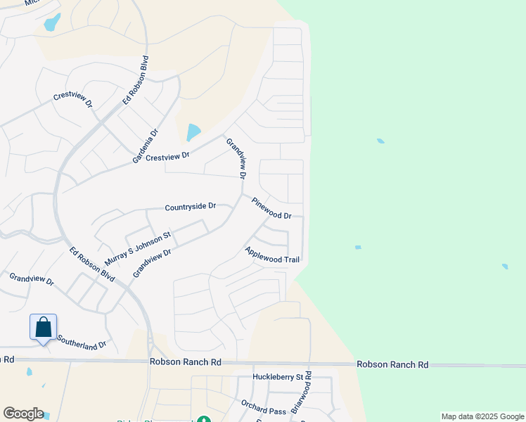 map of restaurants, bars, coffee shops, grocery stores, and more near 9617 Pinewood Drive in Denton