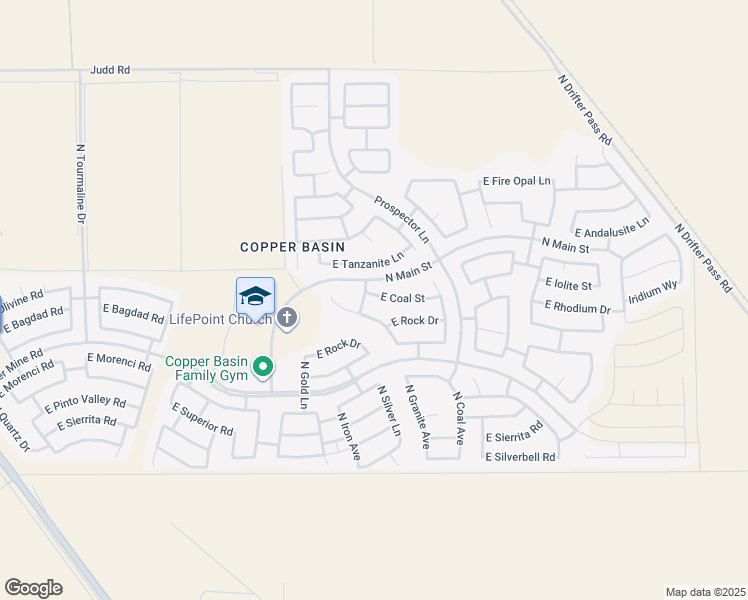 map of restaurants, bars, coffee shops, grocery stores, and more near 4168 East Coal Street in Queen Creek