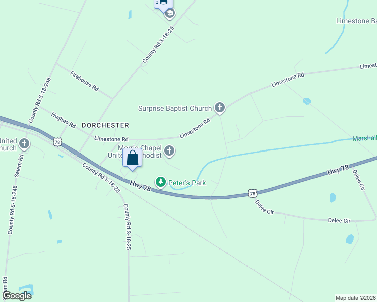 map of restaurants, bars, coffee shops, grocery stores, and more near 521 Limestone Road in Dorchester County