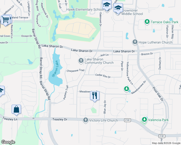 map of restaurants, bars, coffee shops, grocery stores, and more near 1509 Ash Lane in Corinth