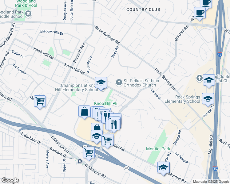 map of restaurants, bars, coffee shops, grocery stores, and more near 1894 Matin Circle in San Marcos