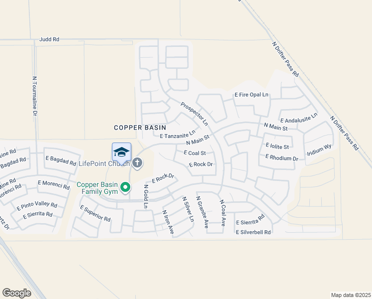 map of restaurants, bars, coffee shops, grocery stores, and more near 4168 East Coal Street in Queen Creek