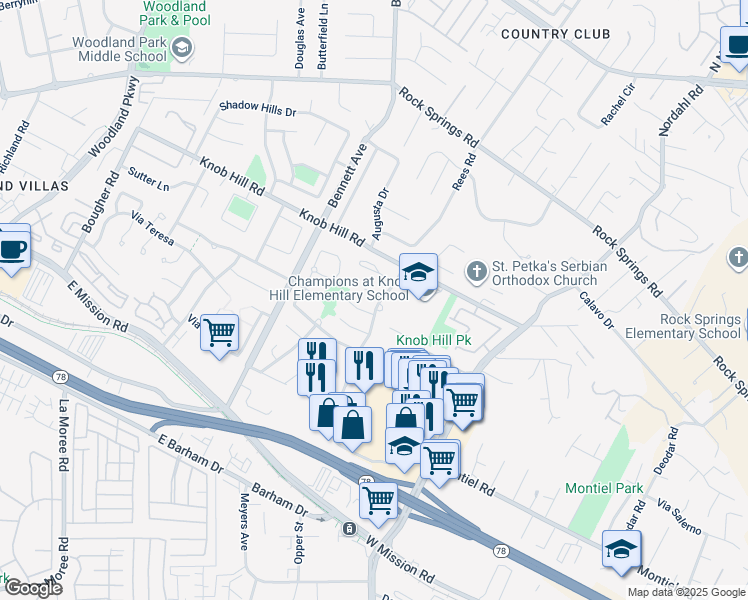 map of restaurants, bars, coffee shops, grocery stores, and more near 1607 Rambla Puesta in San Marcos