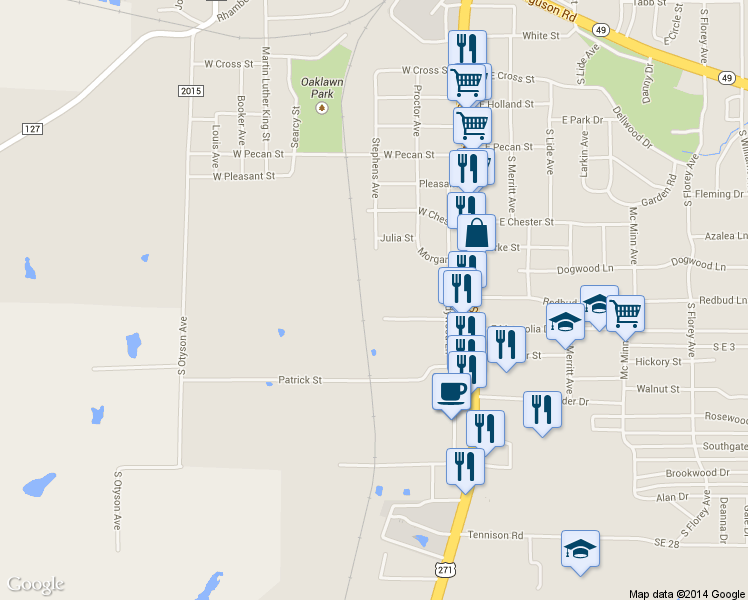 map of restaurants, bars, coffee shops, grocery stores, and more near 322 West Magnolia Drive in Mount Pleasant