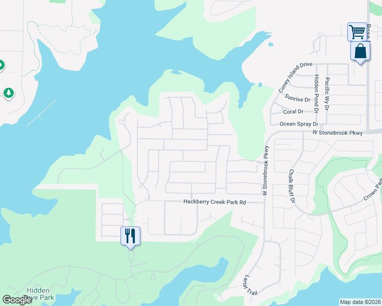 map of restaurants, bars, coffee shops, grocery stores, and more near 11716 Parade Drive in Frisco