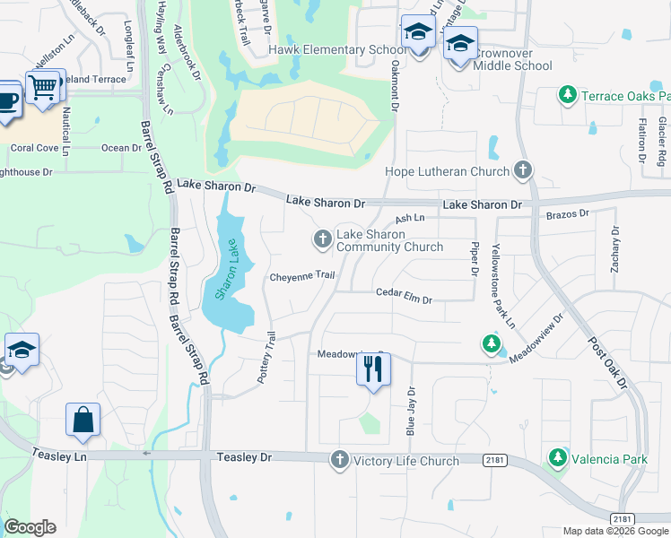 map of restaurants, bars, coffee shops, grocery stores, and more near 1509 Ash Lane in Corinth