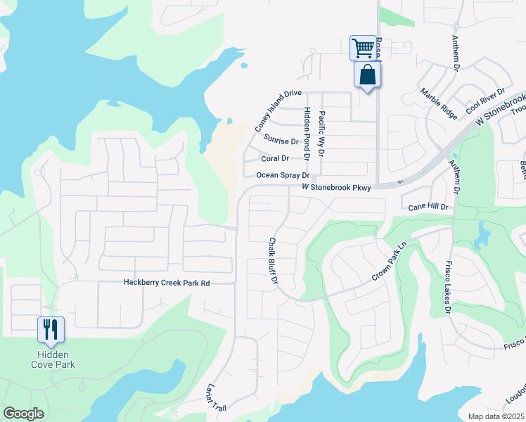 map of restaurants, bars, coffee shops, grocery stores, and more near 3181 Lazy Rock Lane in Frisco