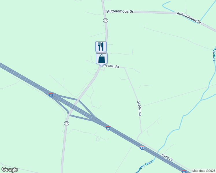 map of restaurants, bars, coffee shops, grocery stores, and more near 1050 Old Gilliard Road in Ridgeville
