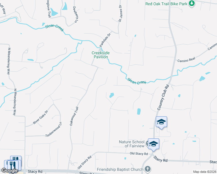 map of restaurants, bars, coffee shops, grocery stores, and more near 511 Lakewood Drive in Fairview