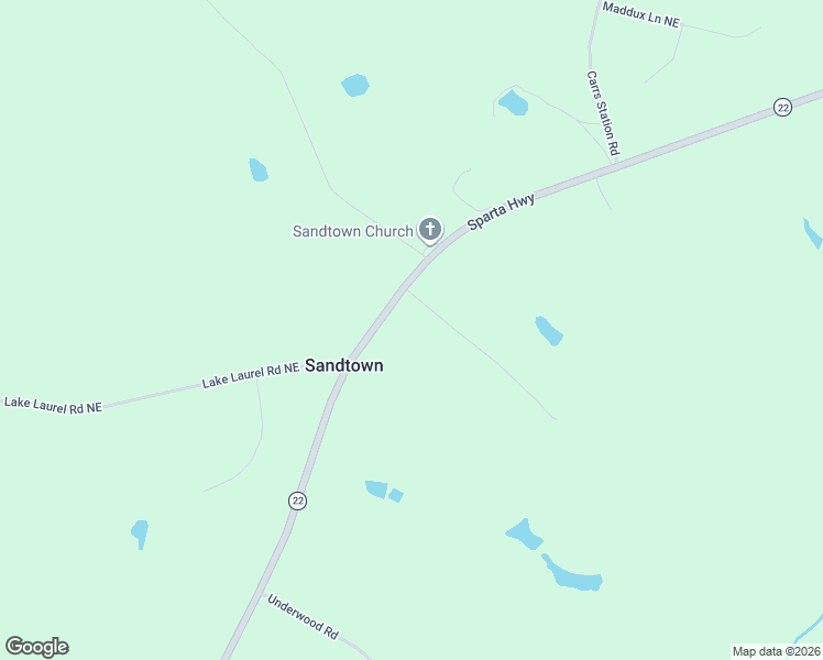 map of restaurants, bars, coffee shops, grocery stores, and more near 103 Old Gritsmill Road Northeast in Sparta