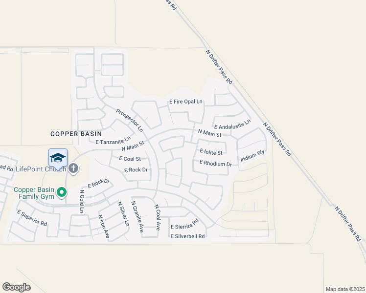 map of restaurants, bars, coffee shops, grocery stores, and more near 4621 East Sodalite Street in San Tan Valley