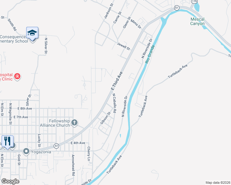 map of restaurants, bars, coffee shops, grocery stores, and more near 2471 East 3rd Avenue in Truth or Consequences