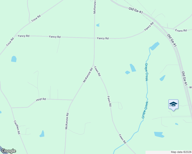 map of restaurants, bars, coffee shops, grocery stores, and more near 414 Fawn Road in Milner