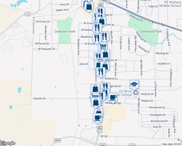 map of restaurants, bars, coffee shops, grocery stores, and more near 203 Morgan Street in Mount Pleasant